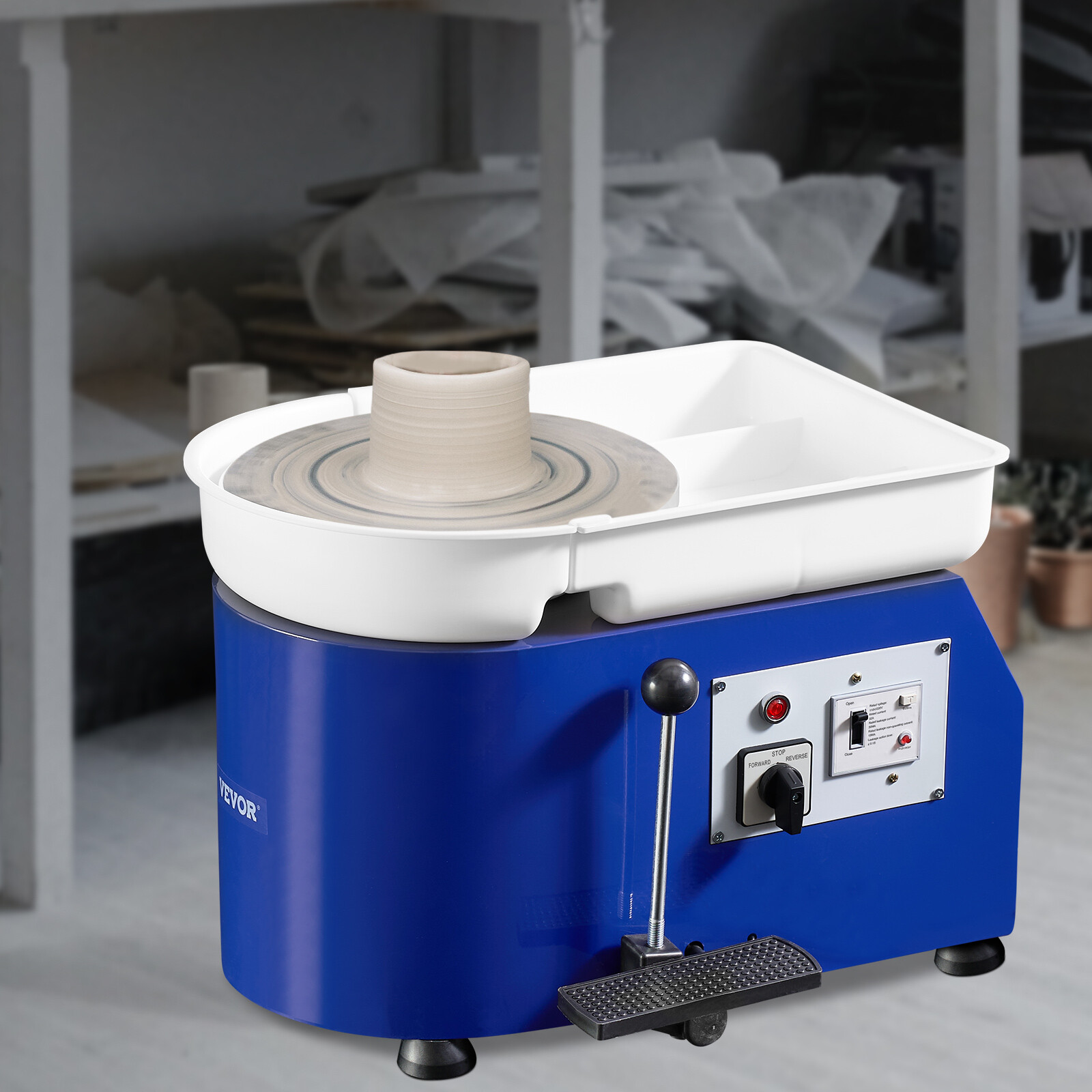 VEVOR Tornio per Ceramica a Pedale Macchina Ruota di Ceramica 350W Diametro 28cm