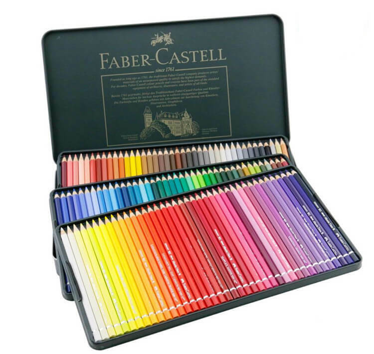 Astuccio metallo da 120 matite colorate Polychromos Faber-Castell