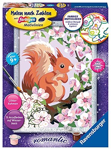Ravensburger Malen nach Zahlen 20064 - Neugieriges Eichhörnchen - Kinder (n9D)