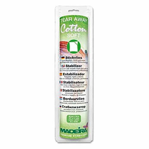 Madeira 20990203 Cotone Fix Tear Away stabilizzatore, Bianco (x7U)