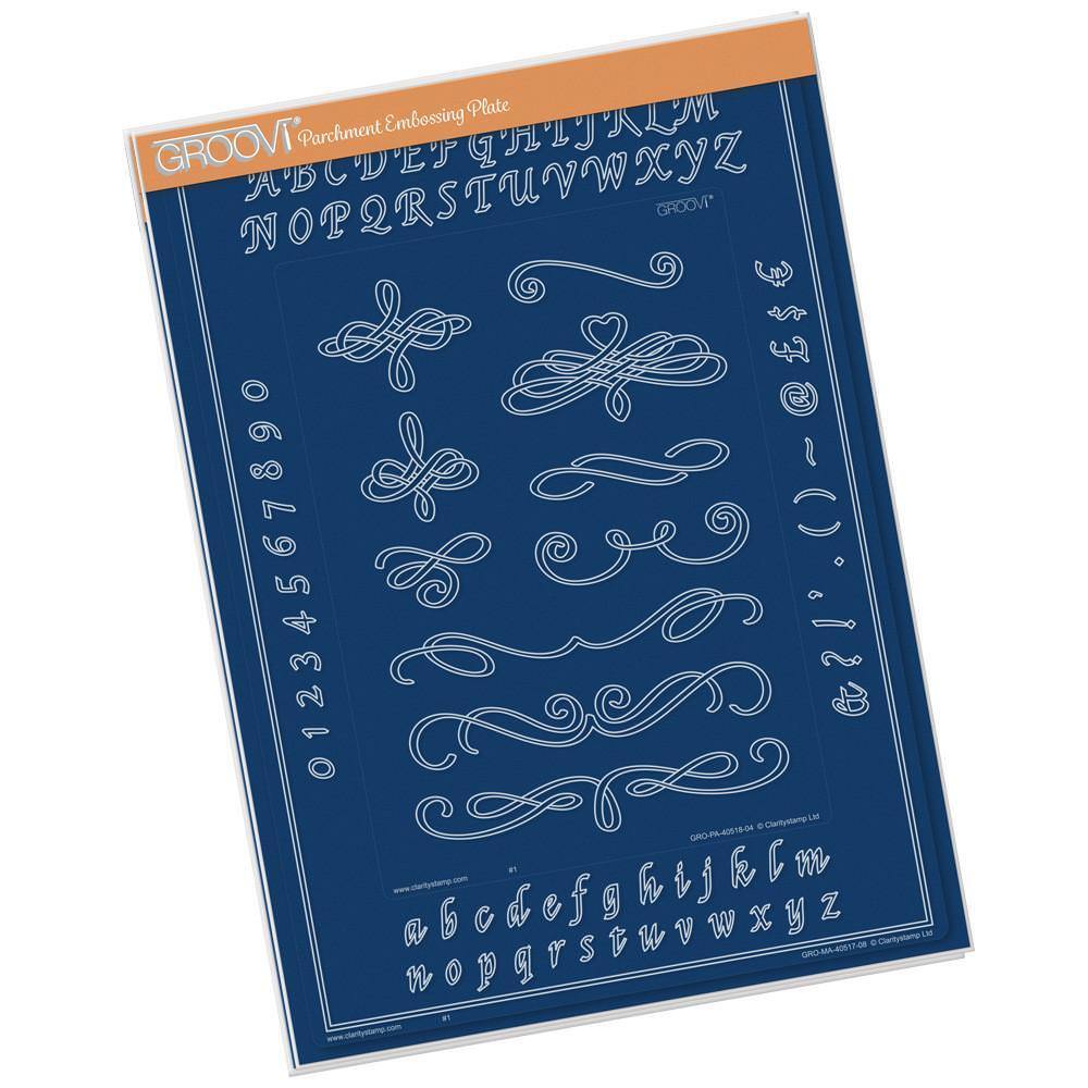 Clarity Stamps Groovi Piastra Compagno per A5 Piatti - Calligrafia Alfabeto