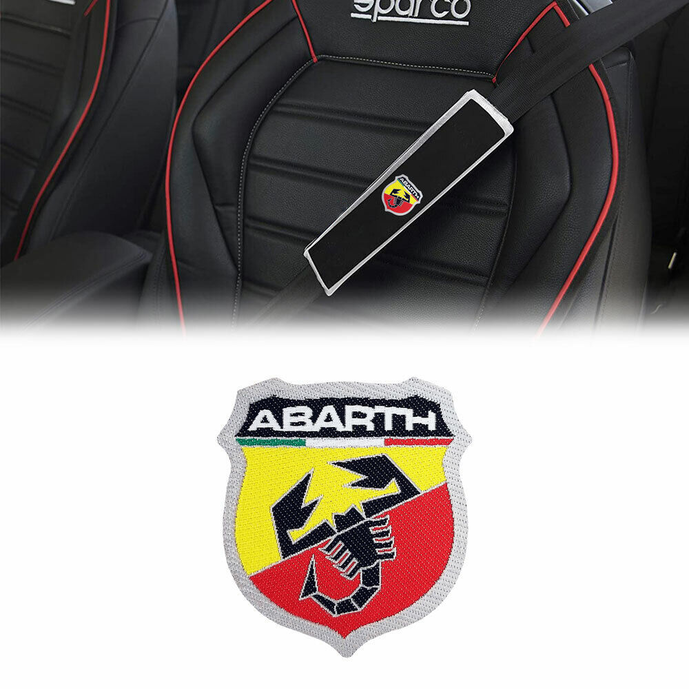 Toppa Adesiva Ufficiale Abarth Scudetto per Copri Cintura 74 x 80 mm