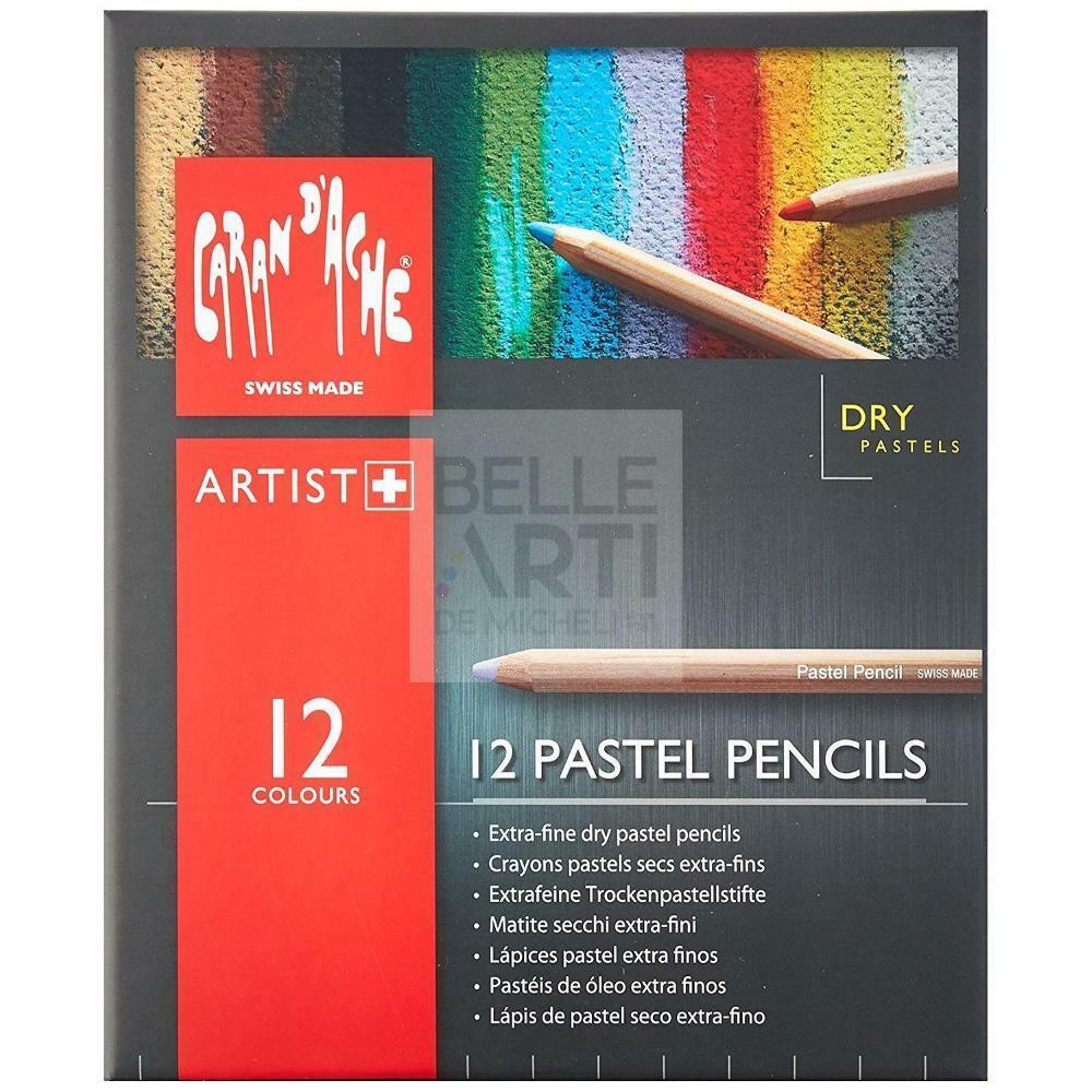 MATITE SECCHE " PASTEL PENCILS " CARAN D'ACHE CONF DA 12 PZ