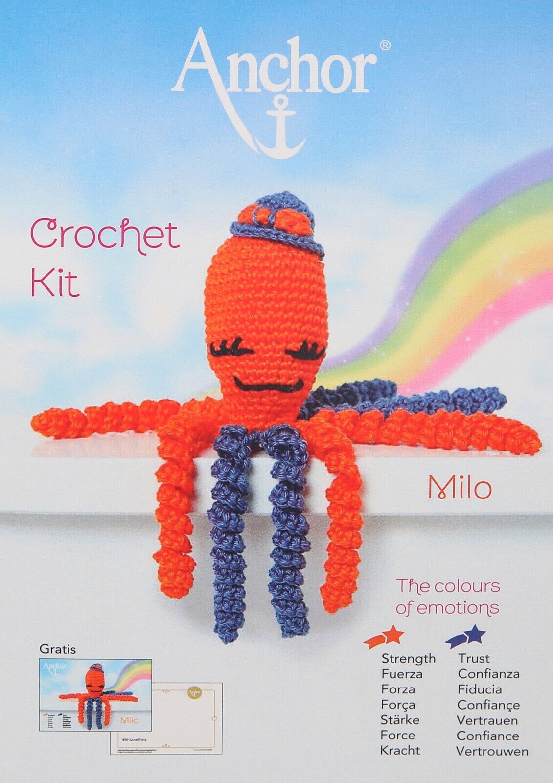Anchor Uncinetto Kit - Milo Il Polpo - Adatto per Principianti