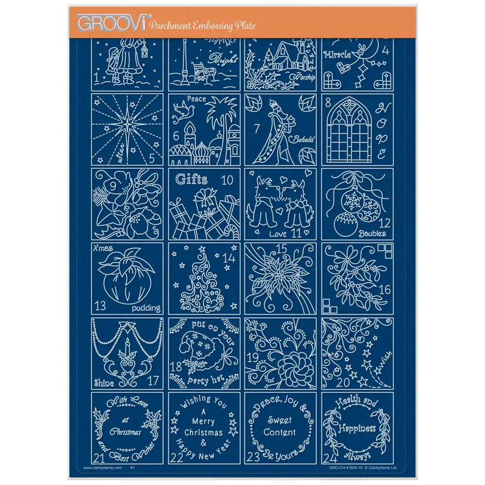 Clarity Stamps Groovi Linda Williams' Natale Treasures Advent - A4 Piastra