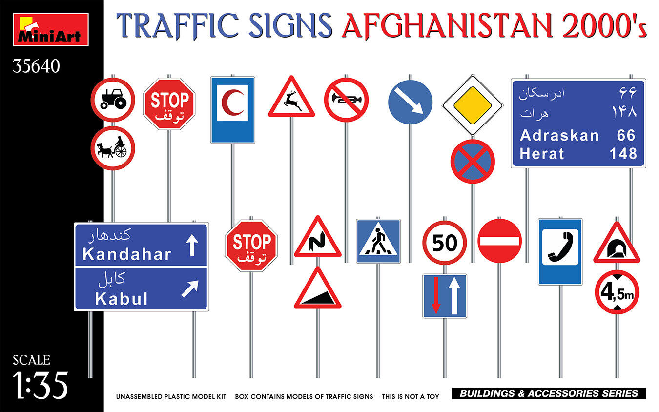Traffic Signs Afghanistan 2000s 1:35 Plastic Model Kit MINIART
