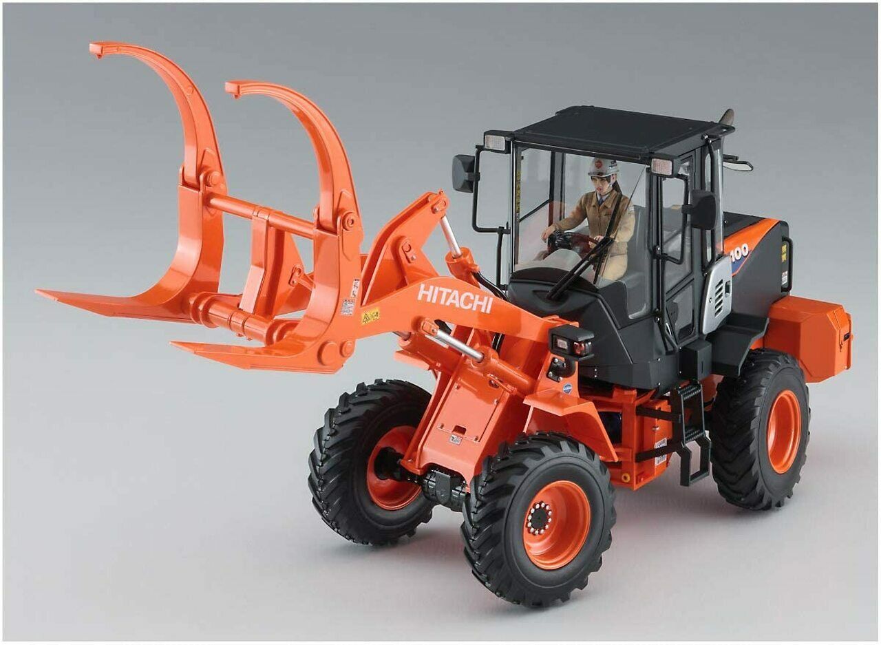 Hitachi Wheel Loader Zw100-6 Log Grapple 1:35 Plastic Model Kit HASEGAWA