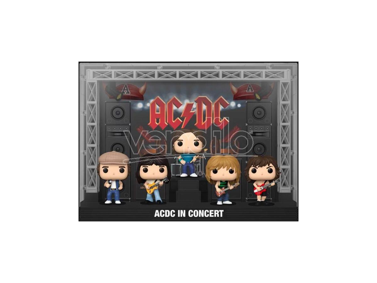 AC/DC Funko Pop Moments Dlx Vinile 5 Figure AC/DC In Concerto 9 Cm