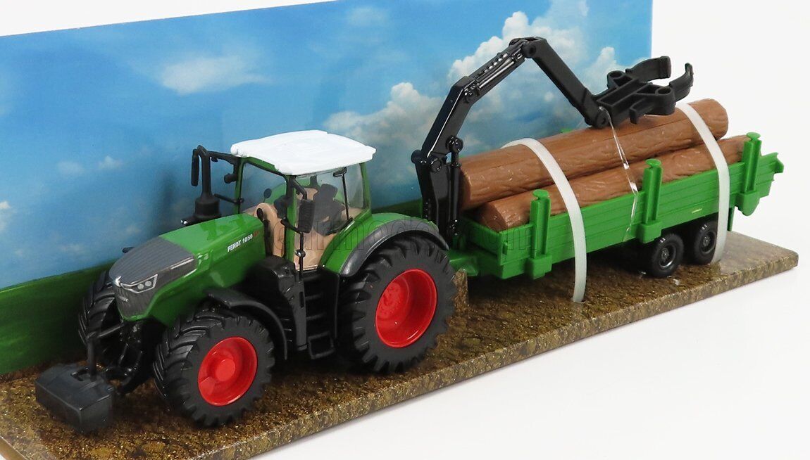 1/50 BURAGO - FENDT - 1050 VARIO TRACTOR 2016 + TREE FORWARDER AND WOOD BU31677