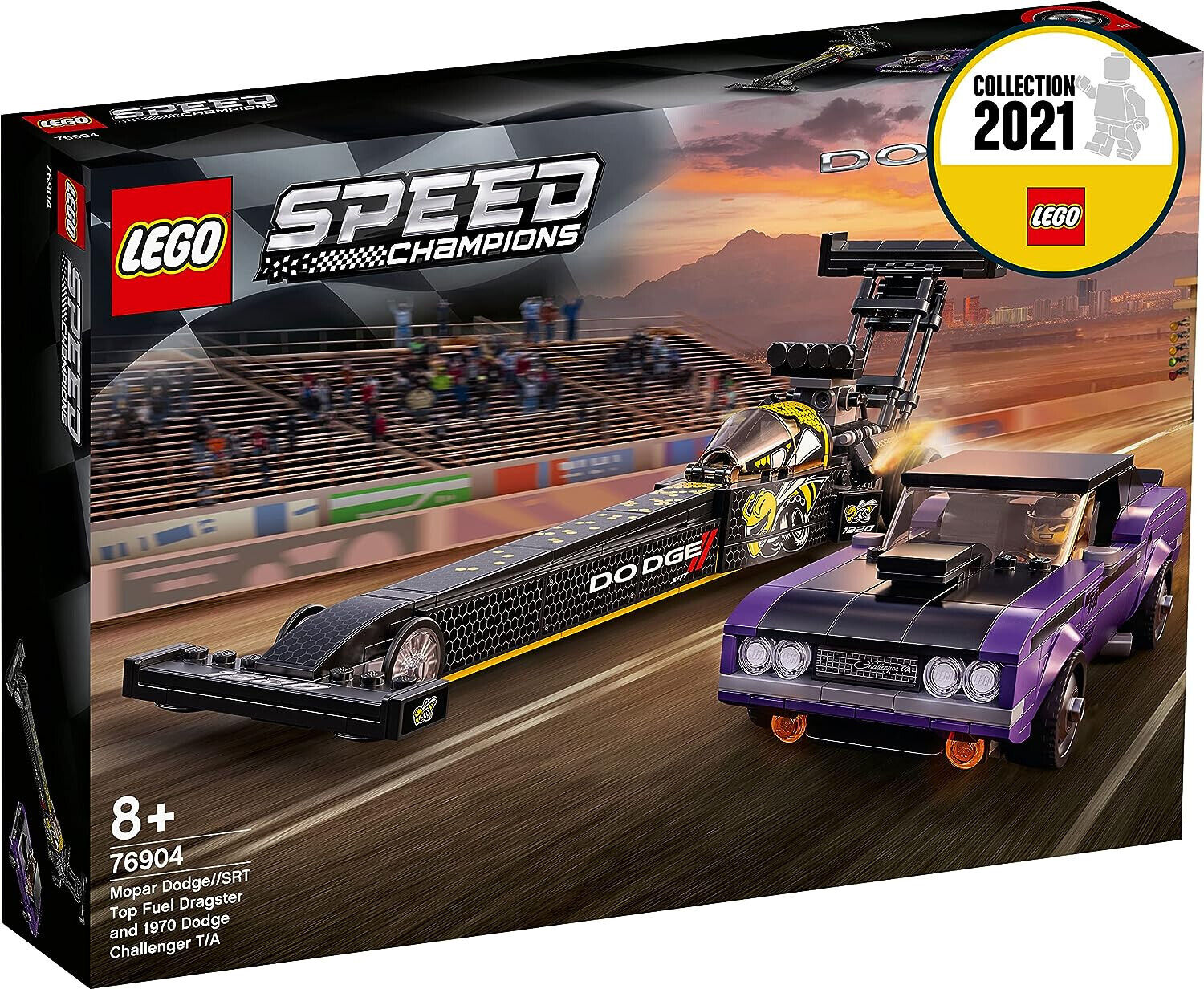 Originale LEGO Speed Champions 76904 Mopar Dodge SRT Top Fuel, Challenger