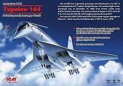 Tupolev Tu-144 Charger Soviet Supersonic Passenger Aircraft 1:144 ICM14401 - icm