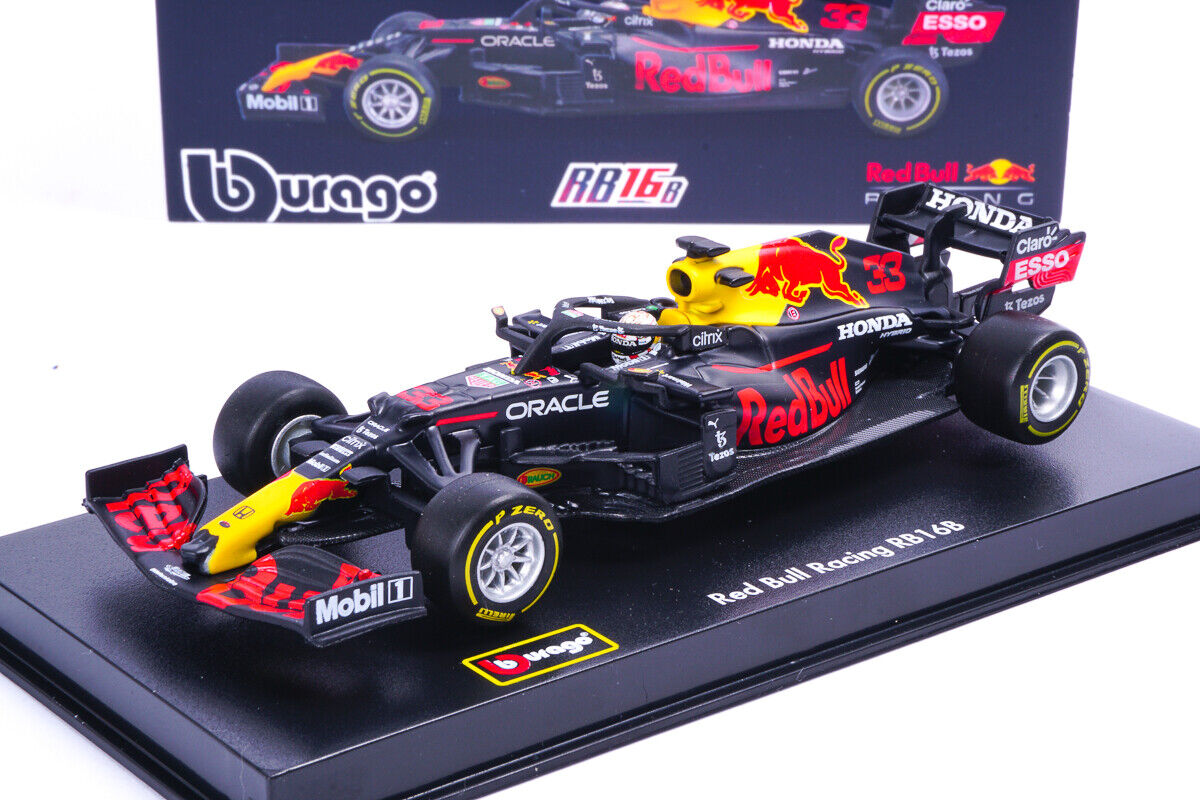 BURAGO RACING 1:43 DIECAST AUTO F1 - RED BULL RB16B MAX VERSTAPPEN #33 18-38056M
