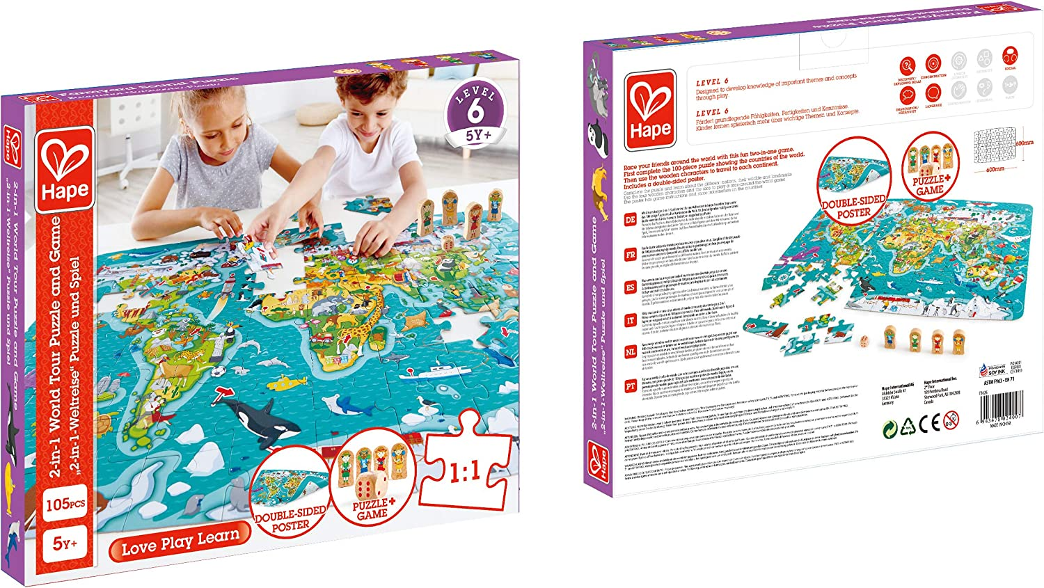PUZZLE GIRO DEL MONDO 2 IN 1