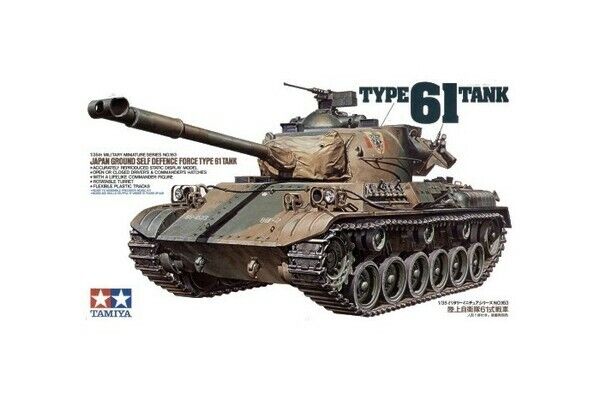 TAMIYA 1:35 KIT CARRO ARMATO JAPAN GROUND SELF DEFENCE FORCE TYPE 61 TANK  35163