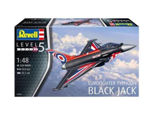 REVELL 1:48 KIT AEREO EUROFIGHTER TYPHOON BLACK JACK  LUNGHEZZA 33 CM  ART 03820