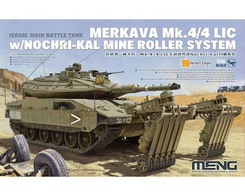 Meng Israel Tank Merkava Mk.4/4 LIC w/Mine Roller System 1:35 TS-049 modellismo