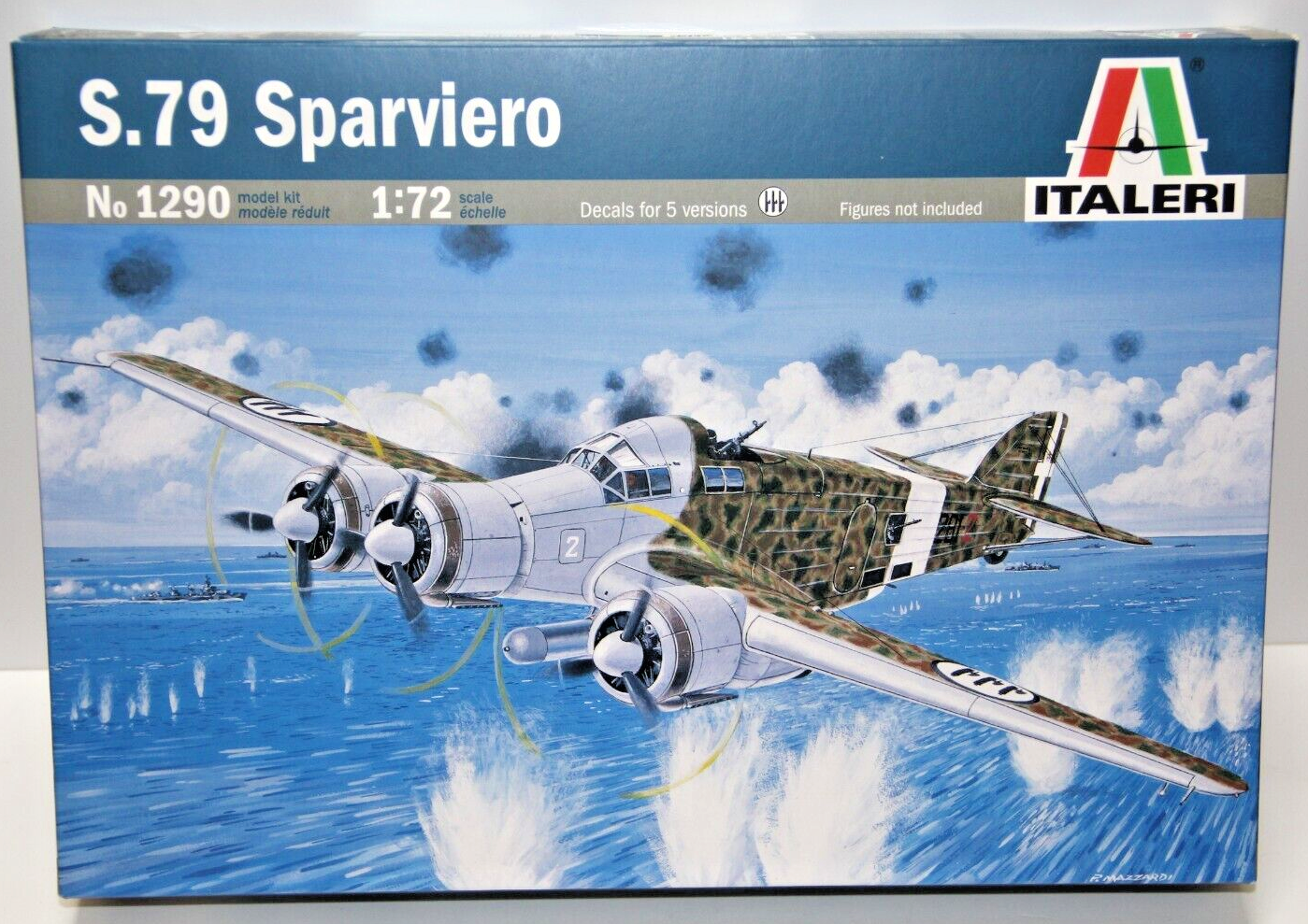 ITALERI 1:72  KIT AEREO S.79 SPARVIERO 20,5 CM LUNGHEZZA + DECAL ART 1290