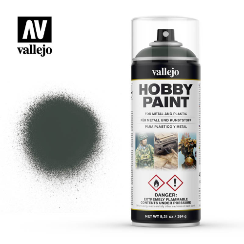Vallejo Hobby Paint Primer Spray Dark Green 400ml