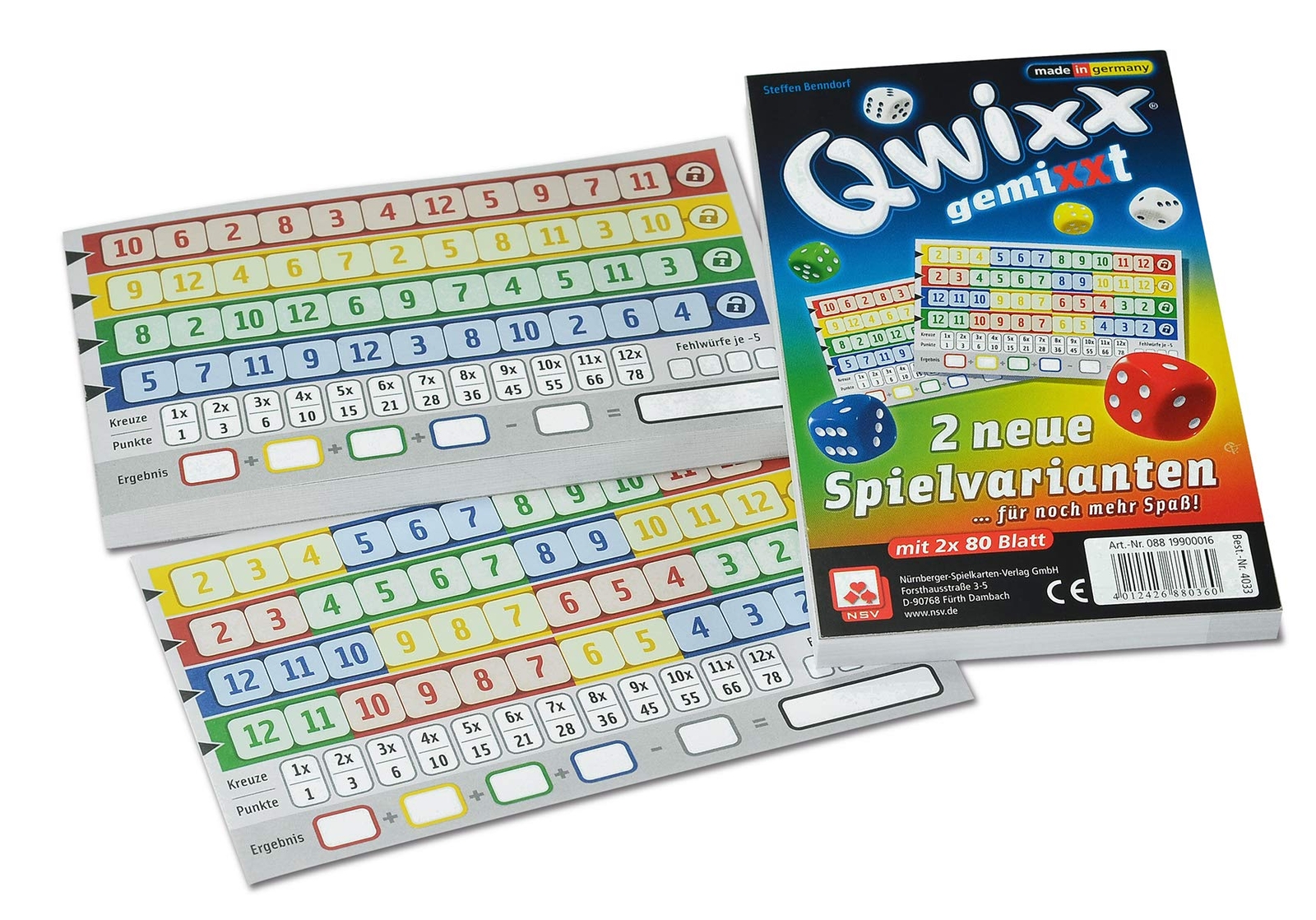 NSV - 4033 - QWIXX - gemixxt - additional blocs (set of 2) - dice game