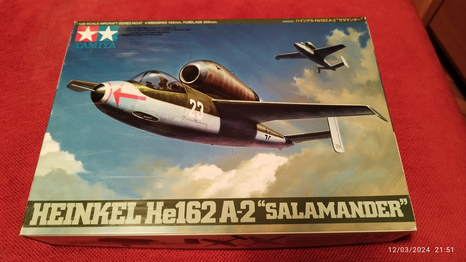 Tamiya 61097 Heinkel He162 A-2 "Salamander" Kit Montaggio 1/48