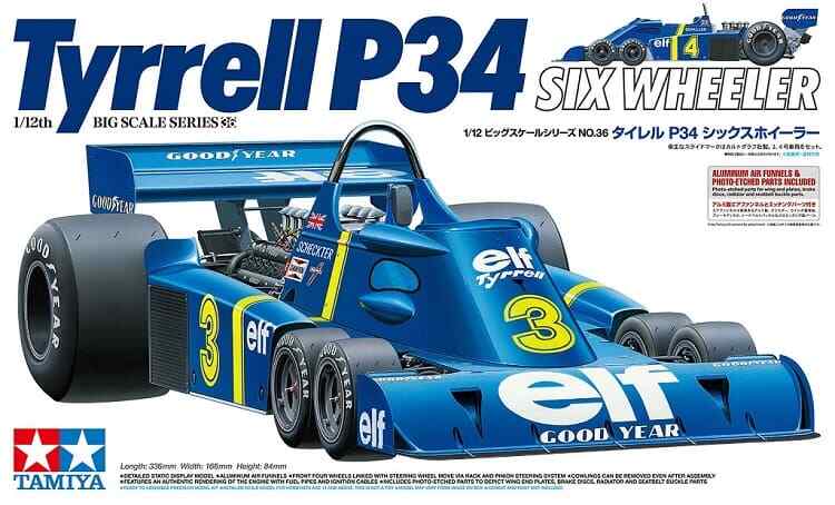 Tamiya 12036 Tyrrell P34 Six Wheeler w/Photo Etched Parts Kit Montaggio 1/12