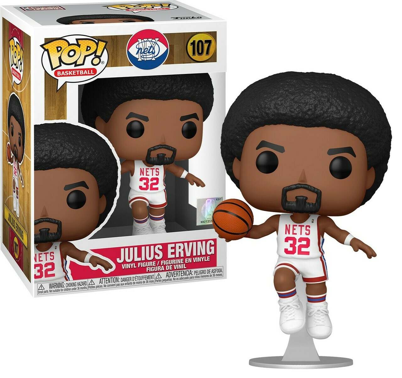 FUNKO POP NBA LEGENDS 107  JULIUS ERVING NETS HOME VINYL ACTION FIGURE STATUETTA