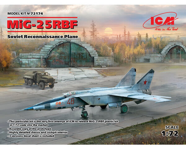 MiG-25 RBF Soviet Reconnaissance Plane 1:72 ICM72174 - icm modellismo