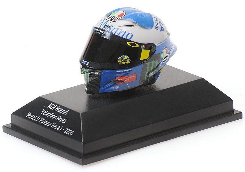 Helmet AGV MotoGP Misano Race 1 2020 Valentino Rossi 1/ 1:8 MINICHAMPS 399200076