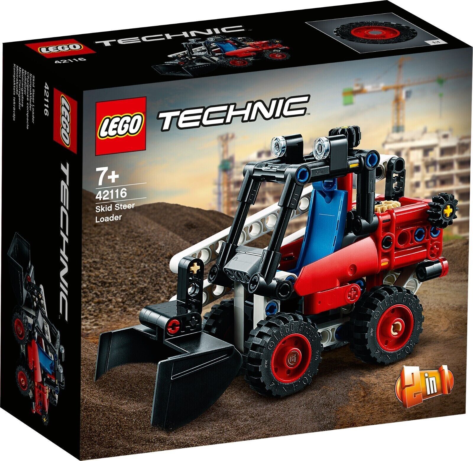 LEGO TECHNIC 2 IN 1 SKID STEER LOADER BULLDOZER 7+ ANNI 140 PEZZI ART 42116