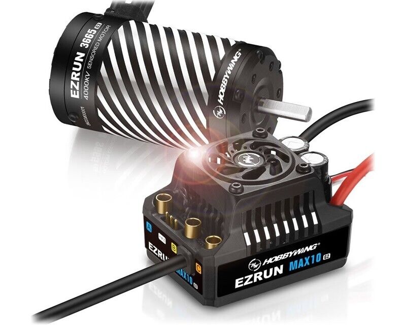Hobbywing EZRUN Combo MAX10 G2 140A + 3665SD-4000kV 5mm 38020345 modellismo