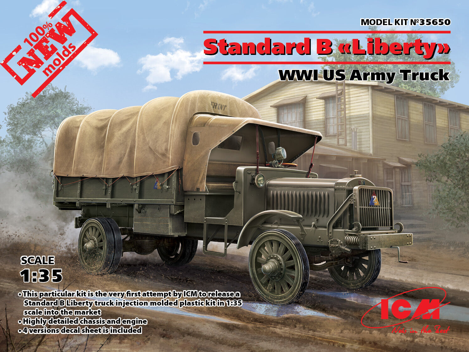 Standard B Liberty, WWI Us Army Truck (100% New Molds) 1:35 Plastic Model Kit