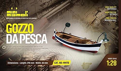 Dusek Mini Mamoli MM70 - GOZZO DA PESCA - 1:28 - Scatola di montaggio in legno