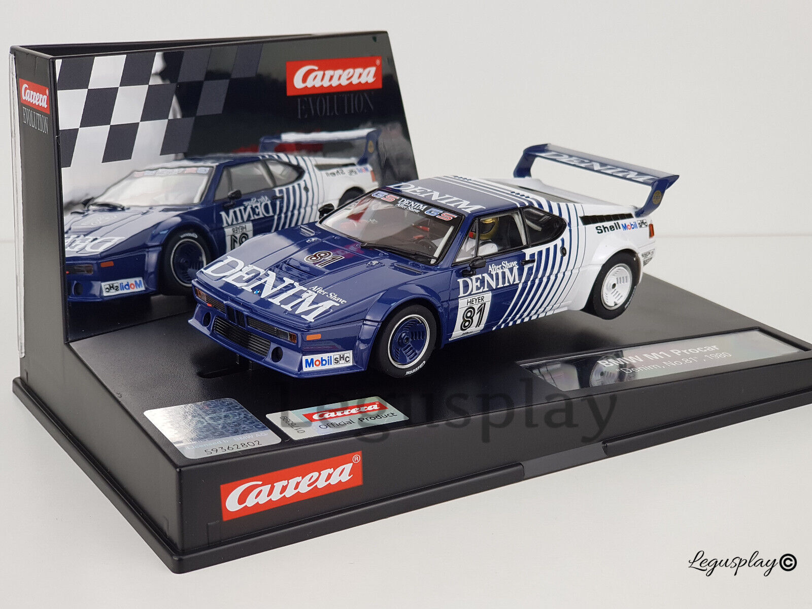 Slot car carrera Evolution 27627 BMW M1 Procar Denim #81