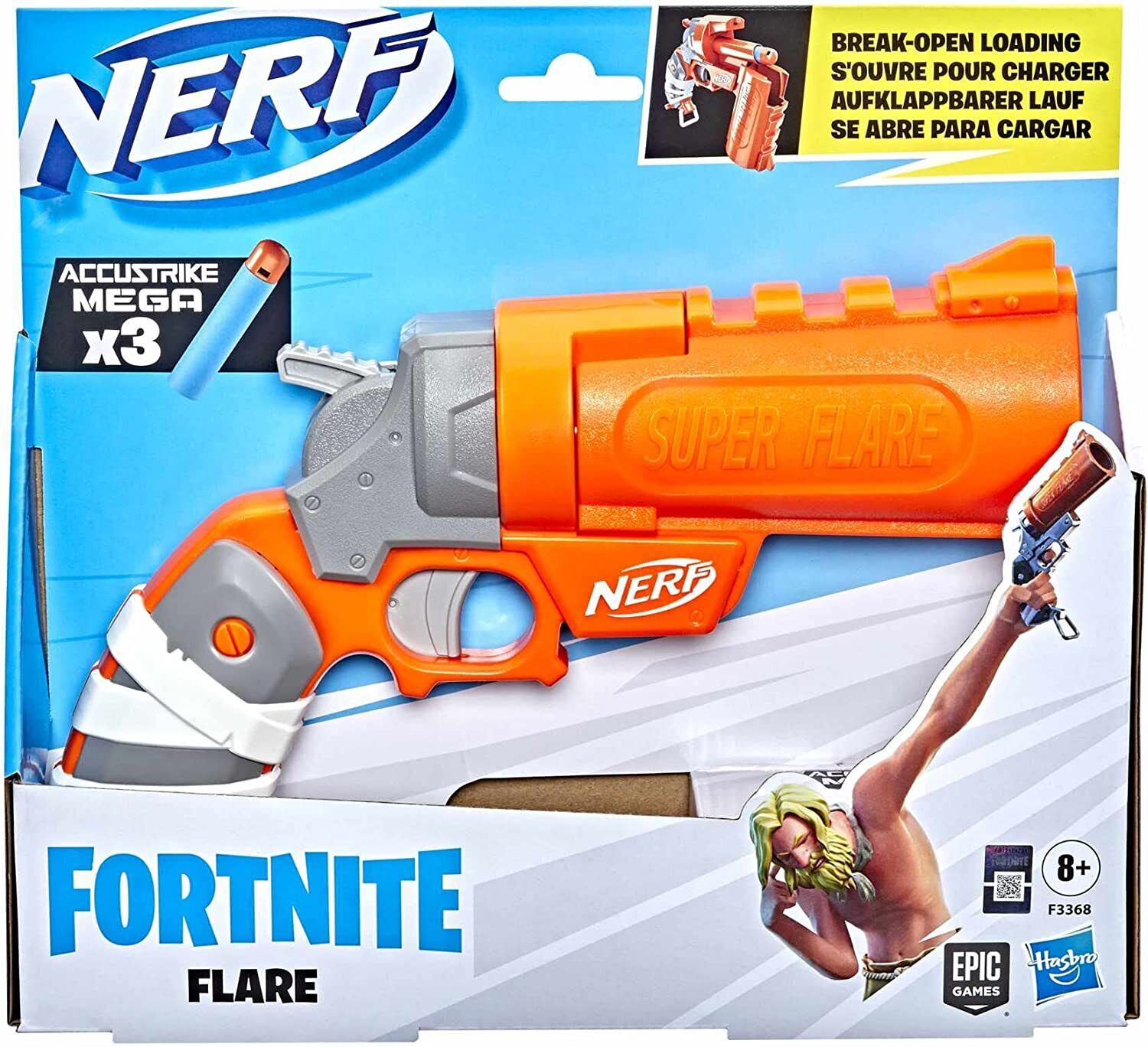 Nerf Fortnite Flare con 3 Mega Dardi F3368 Hasbro 8 Anni+