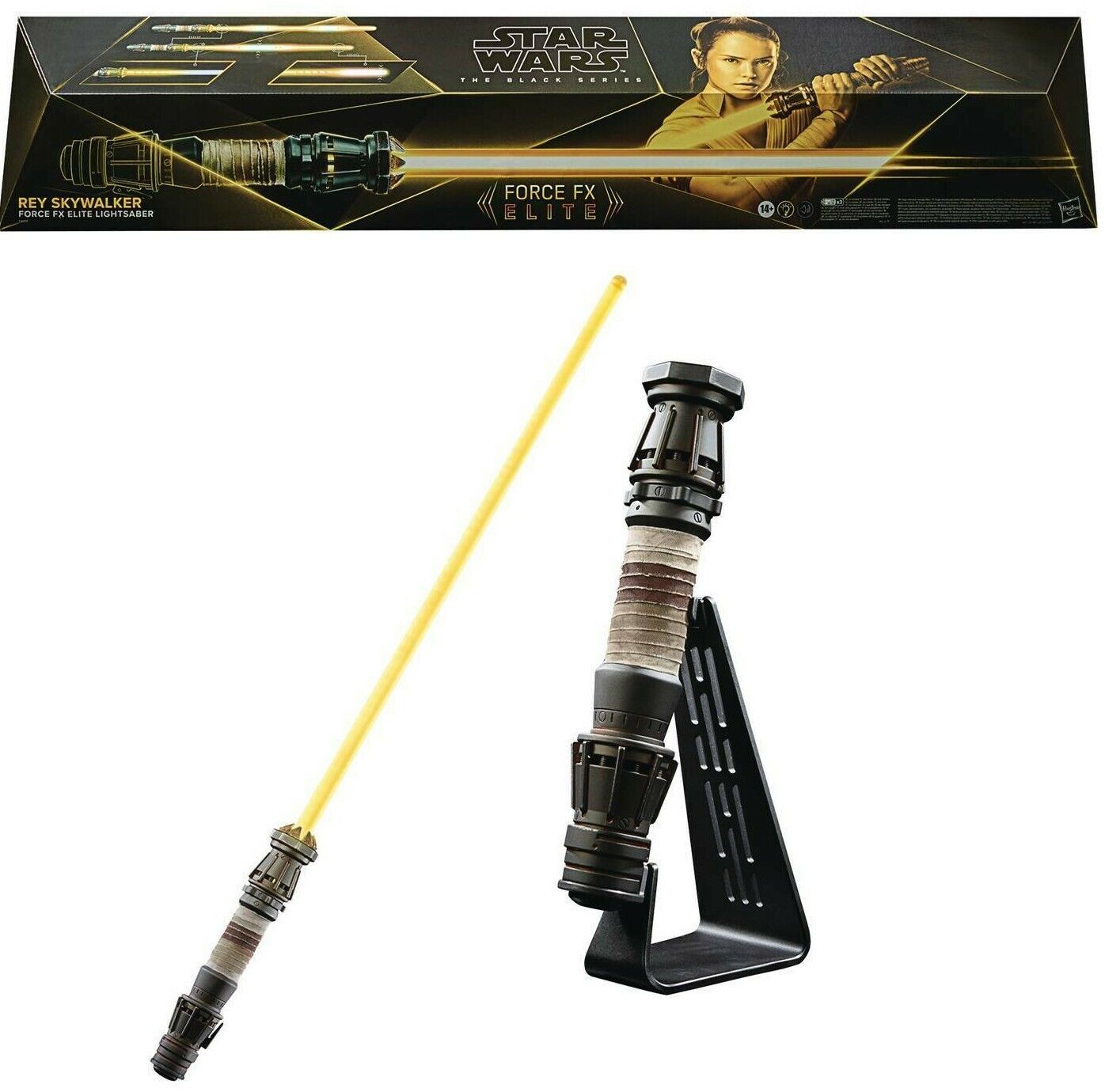 Star Wars The Black Series Rey Skywalker Force FX Yellow Lightsaber Replic 1/1