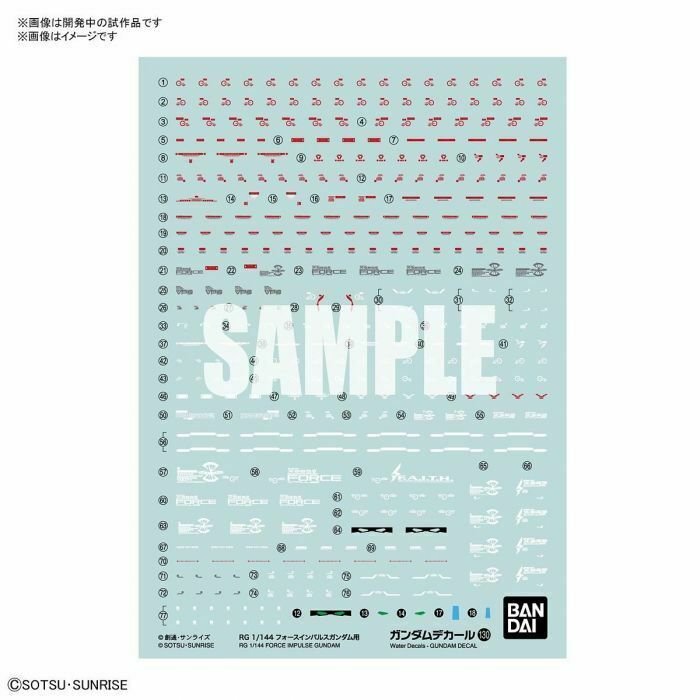 GUNDAM - 1/144 GD-130 RG Force Impulse Decals Bandai