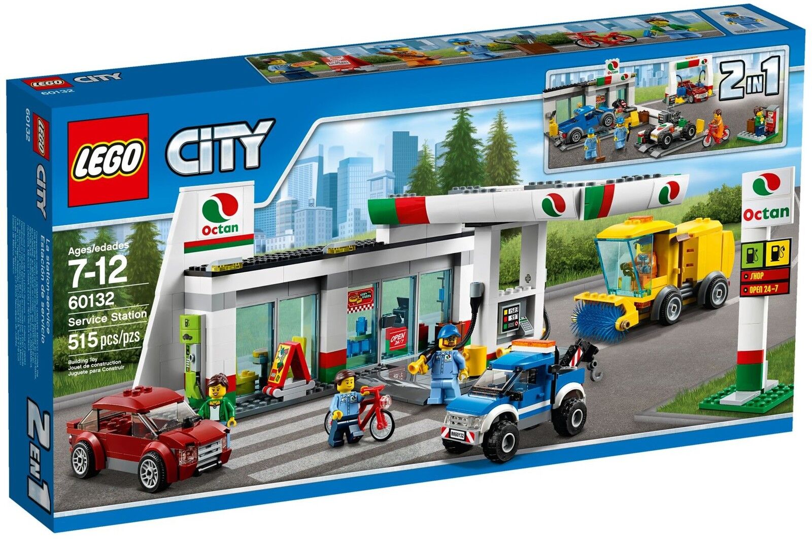 LEGO CITY 7-12 ANNI SERVICE STATION STAZIONE DI SERVIZIO 515 PARTI/PCS ART 60132
