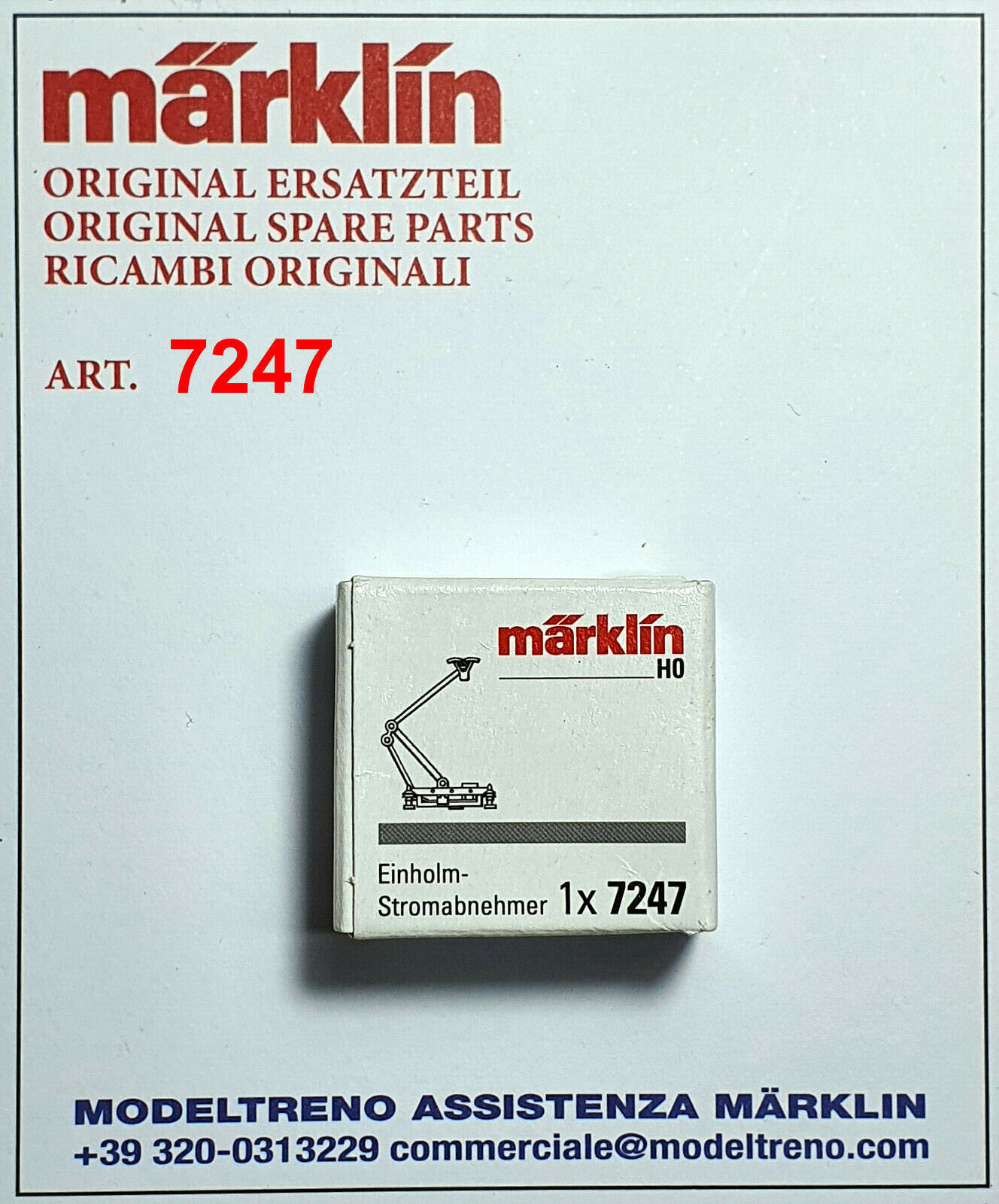MARKLIN 7247   PANTOGRAFO  EINHOLM-STROMABNEHMER  TYPE 12 BRUNIERT