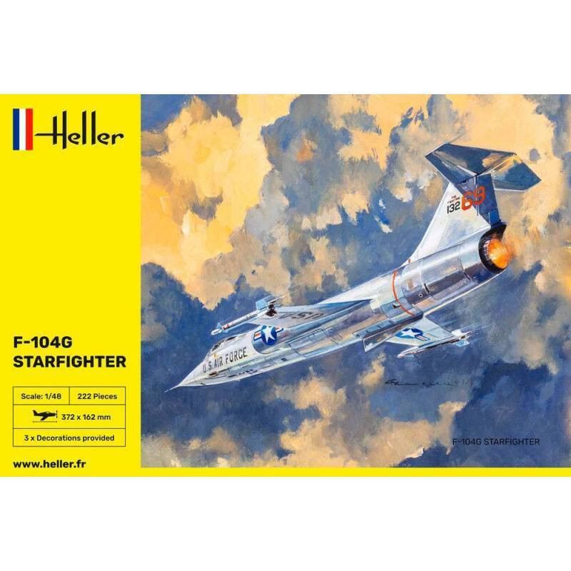 HELLER 1:48 KIT AEREO F-104G  STARFIGHTER 222 PEZZI  372x 162 mm    ART 30520