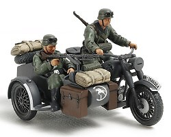 German Motorcycle/Sidecar + 2 Soldati 1:48 TA32578 - tamiya modellismo