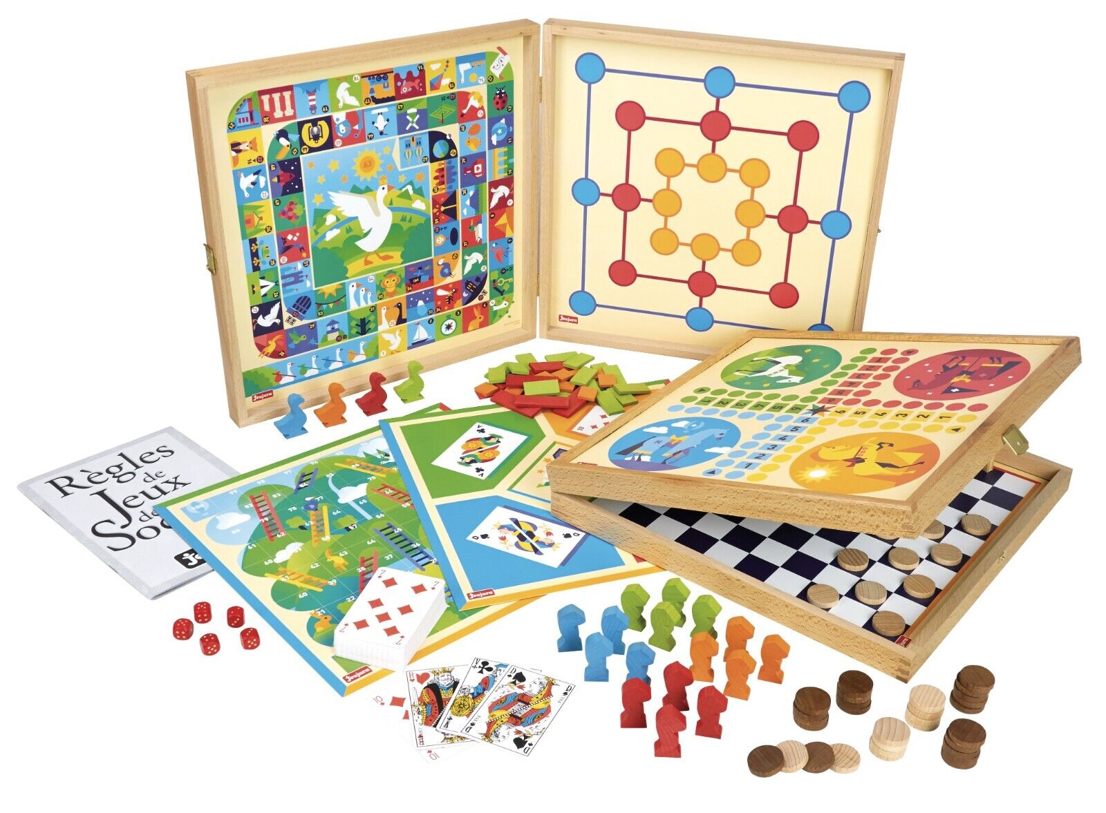 Scatola IN Legno 80 Giochi Da Società Classici Made IN jura - jeujura 8120