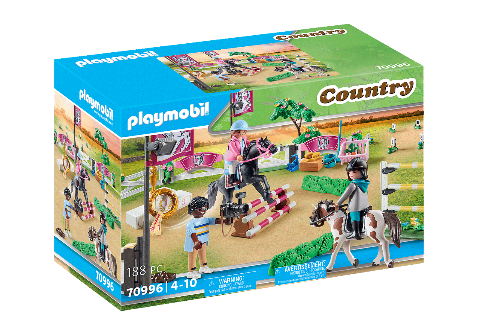 PLAYMOBIL Country Parcours Ostacoli Con Cavalli 70996 Equitazione