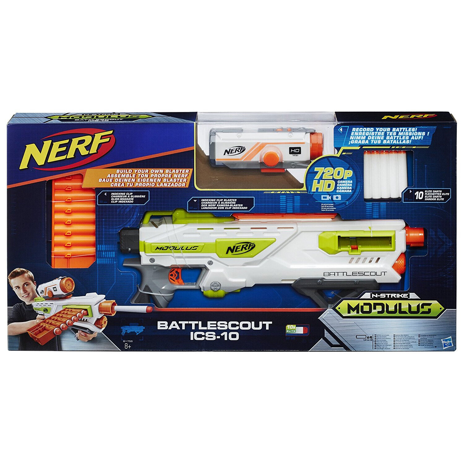 Hasbro NERF N-Strike Modulus Battle Scout ICS-10 B1756F03 Con Videocamera