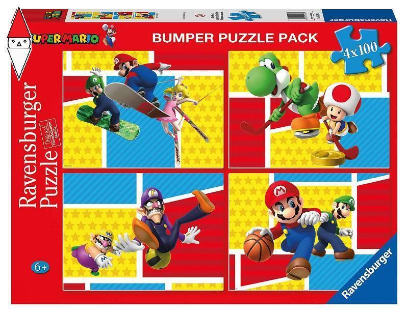 PUZZLE RAVENSBURGER PUZZLE 4X100 PZ SUPER MARIO