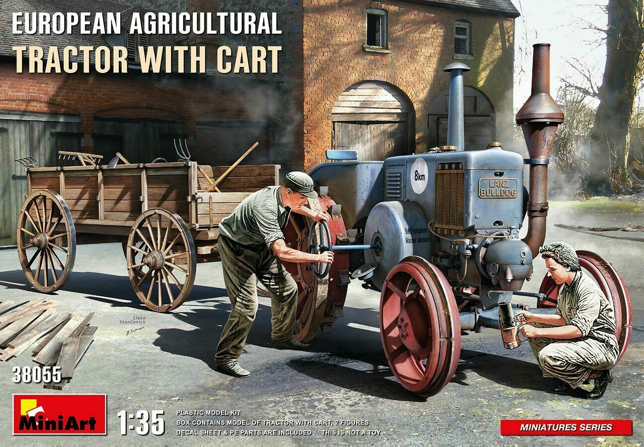 MINIART 1:35 KIT TRATTORE EUROPEO CON CARRETTO TRACTOR WITH CART     ART 38055