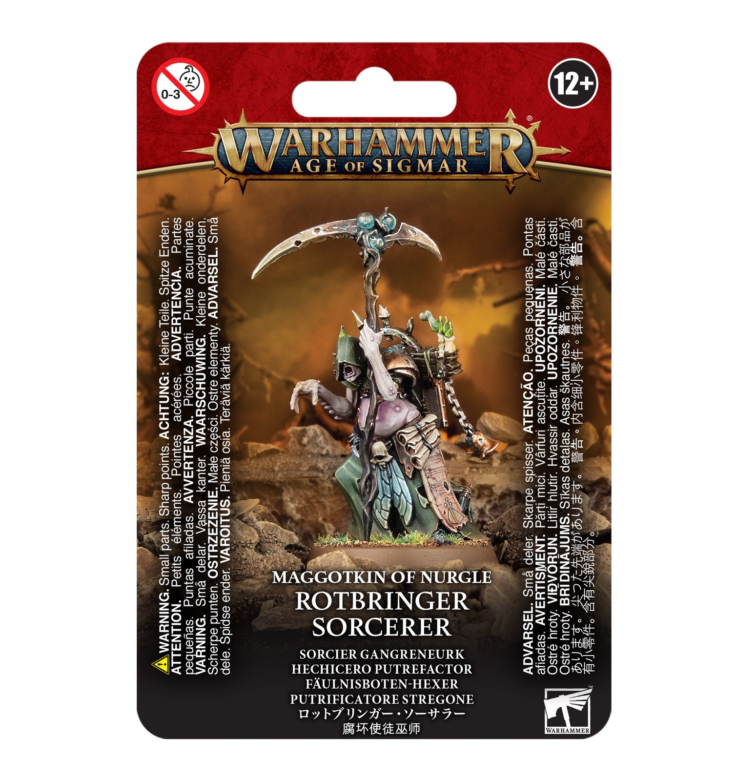 ROTBRINGER SORCERER miniatura in resina MAGGOTKIN OF NURGLE warhammer CITADEL ag