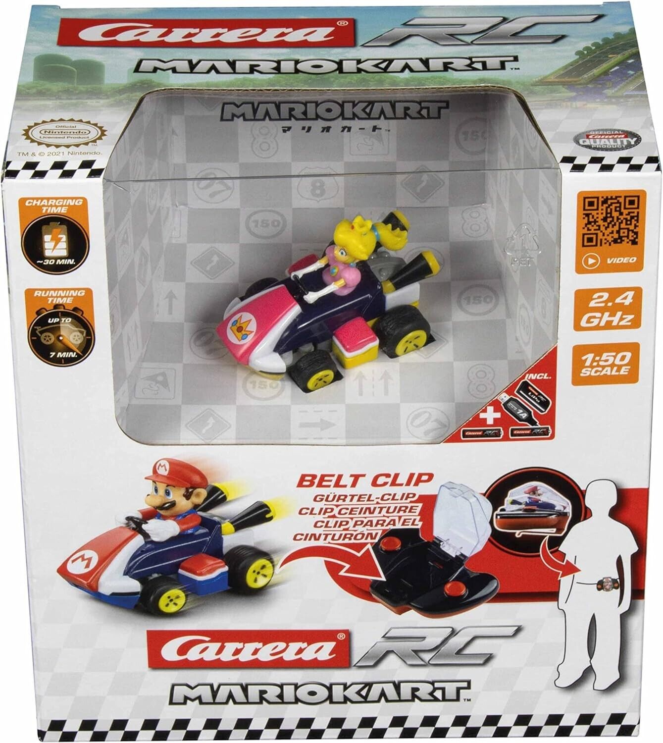 CARRERA PEACH KART MINI RC Super Mario telecomandato  2,4Ghz con batteria