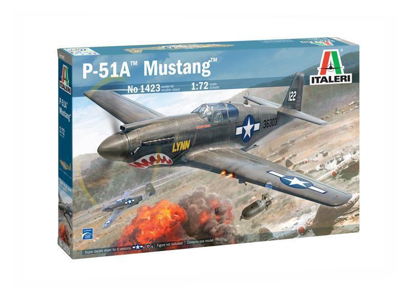 ITALERI 1:72 KIT IN PLASTICA  AEREO NORTH AMERICAN P-51A  MUSTANG      ART 1423