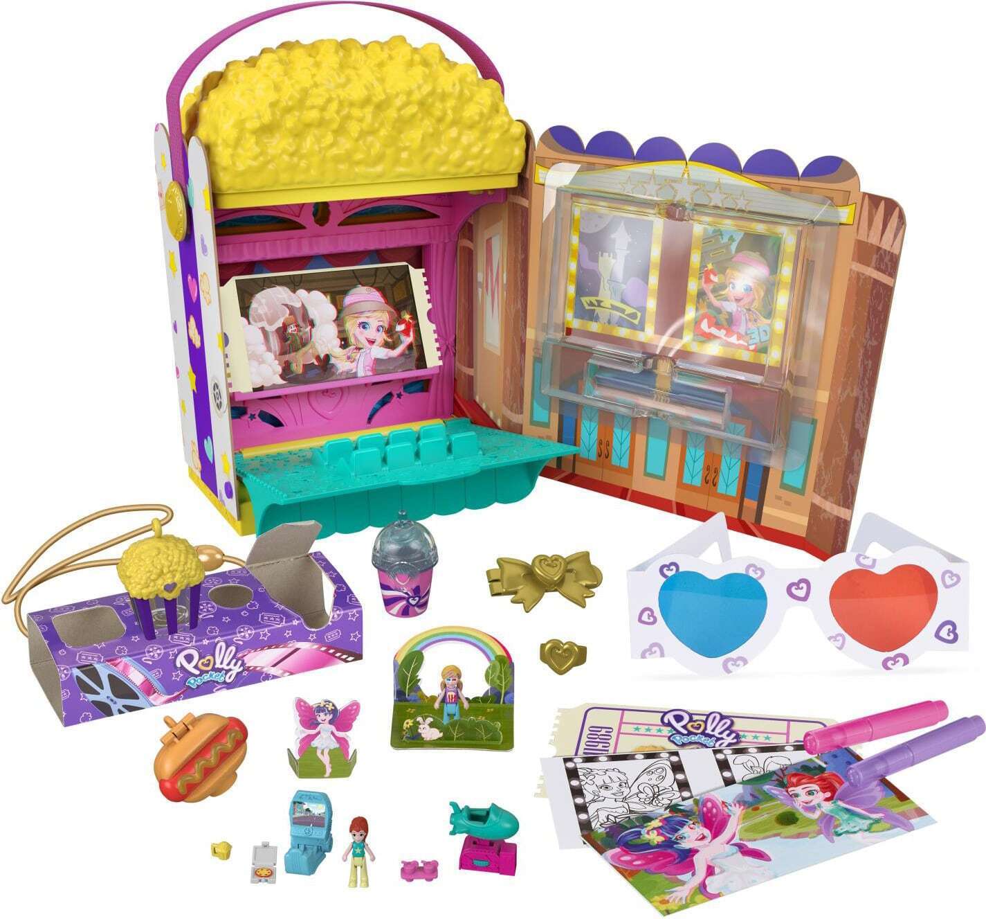 Polly Pocket Cinema Popcorn PlaysetPer Bambini da 4+ Anni Mattel