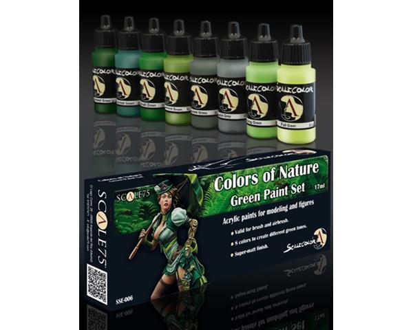 Scale75 Scalecolor: Colors of Nature Green Paint Set 8x 17 ml Acrylic Colors